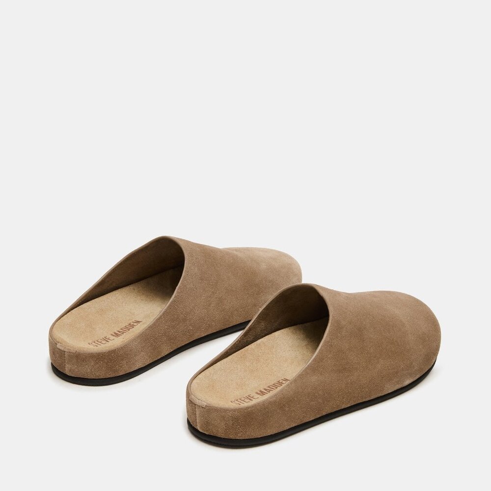 NEW Steve Madden Womens sz 7.5 Fern Taupe Suede mule shoes clog $119 msrp - Picture 2 of 6